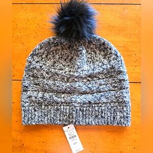 NEW Talbots Faux Fur Topped Beanie
